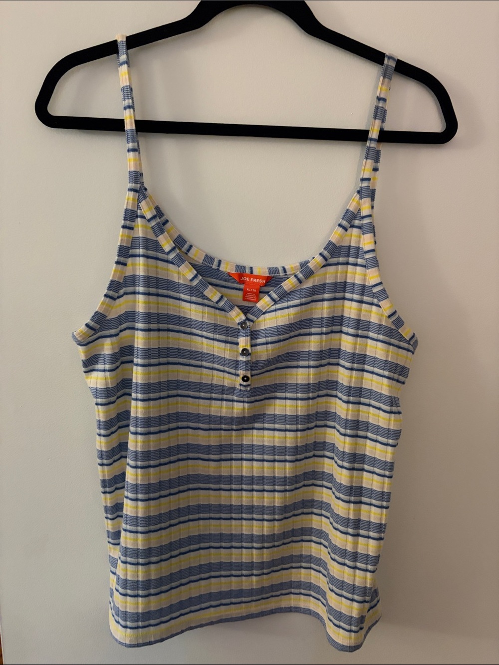 Joe Fresh Blue & Yellow Striped Ribbed Camisole